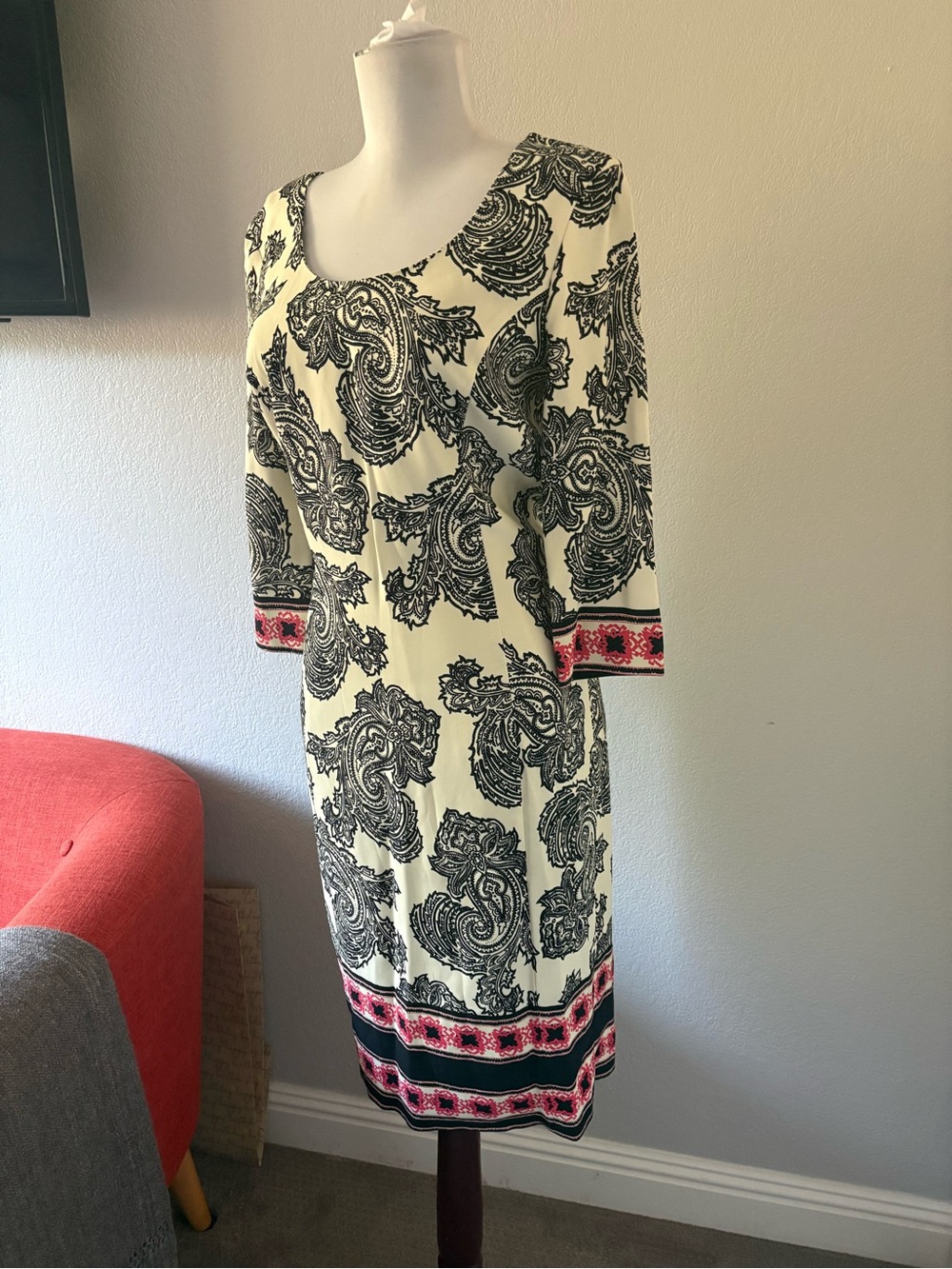 Etro Milano tribal print midi sheath size 6